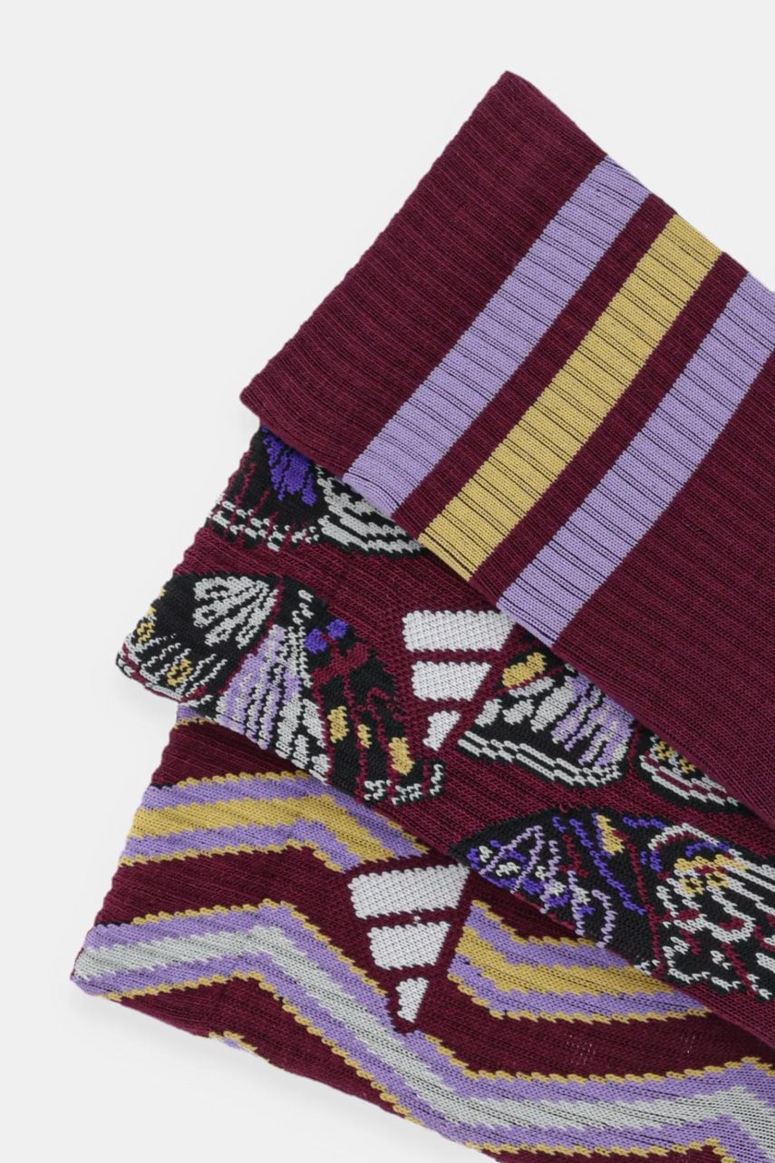 Носки adidas x Farm Rio 3 шт цвет бордовый JN2676