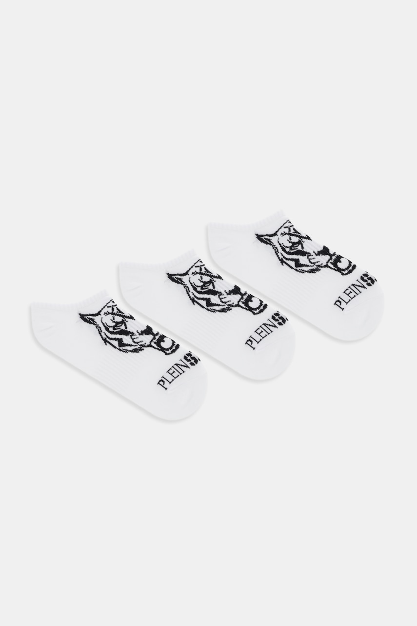 PLEIN SPORT șosete 3-pack culoarea alb, FAEC UUY0034 STE003N