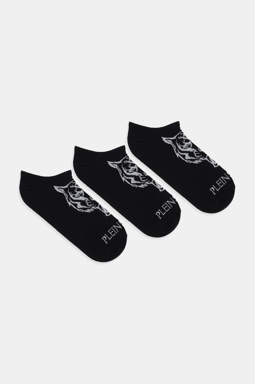 Levně Ponožky PLEIN SPORT 3-pack černá barva, FAEC UUY0034 STE003N