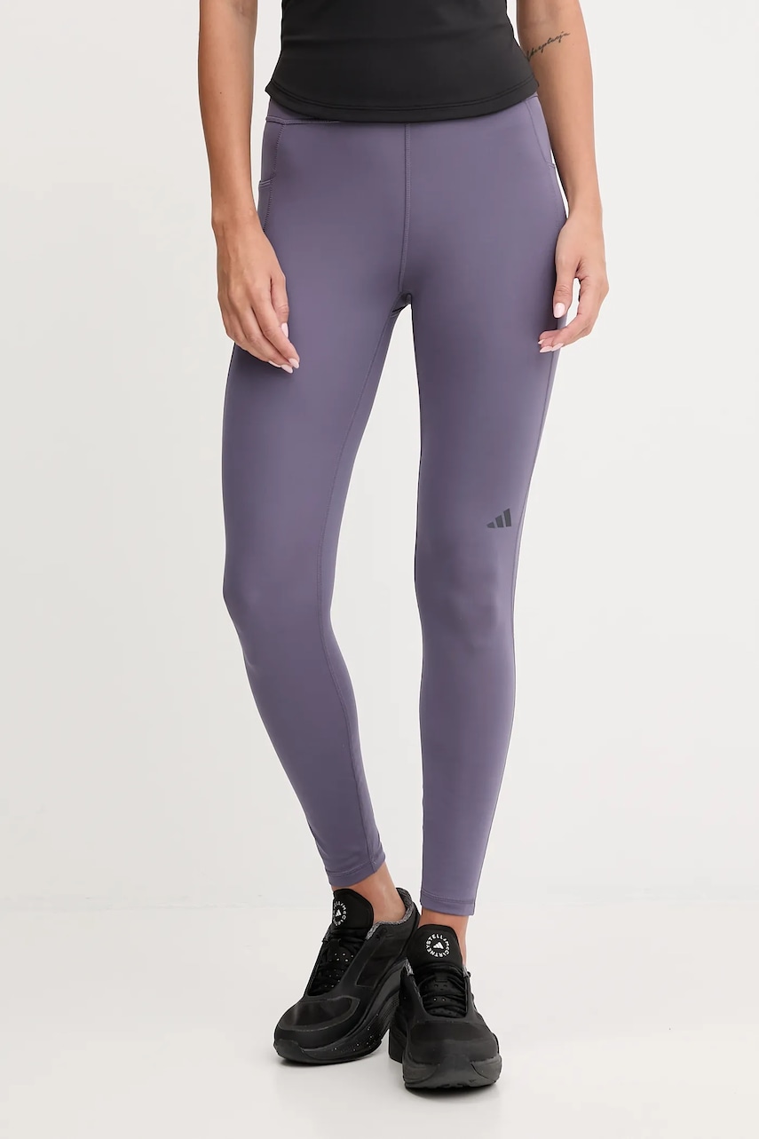 adidas Performance leggins de antrenament Own The Run culoarea violet, uni, JV7211