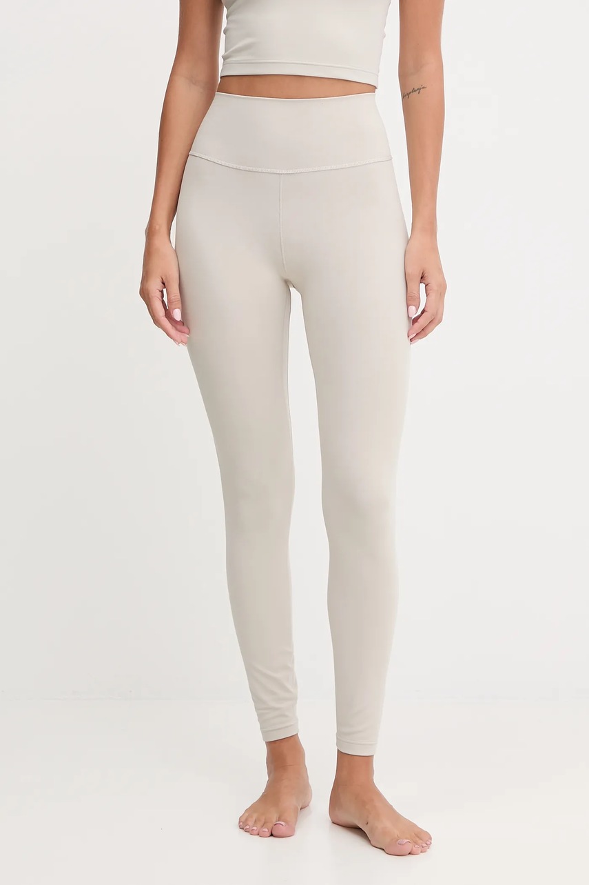 adidas Performance jambiere de yoga All Me culoarea bej, uni, JW7580