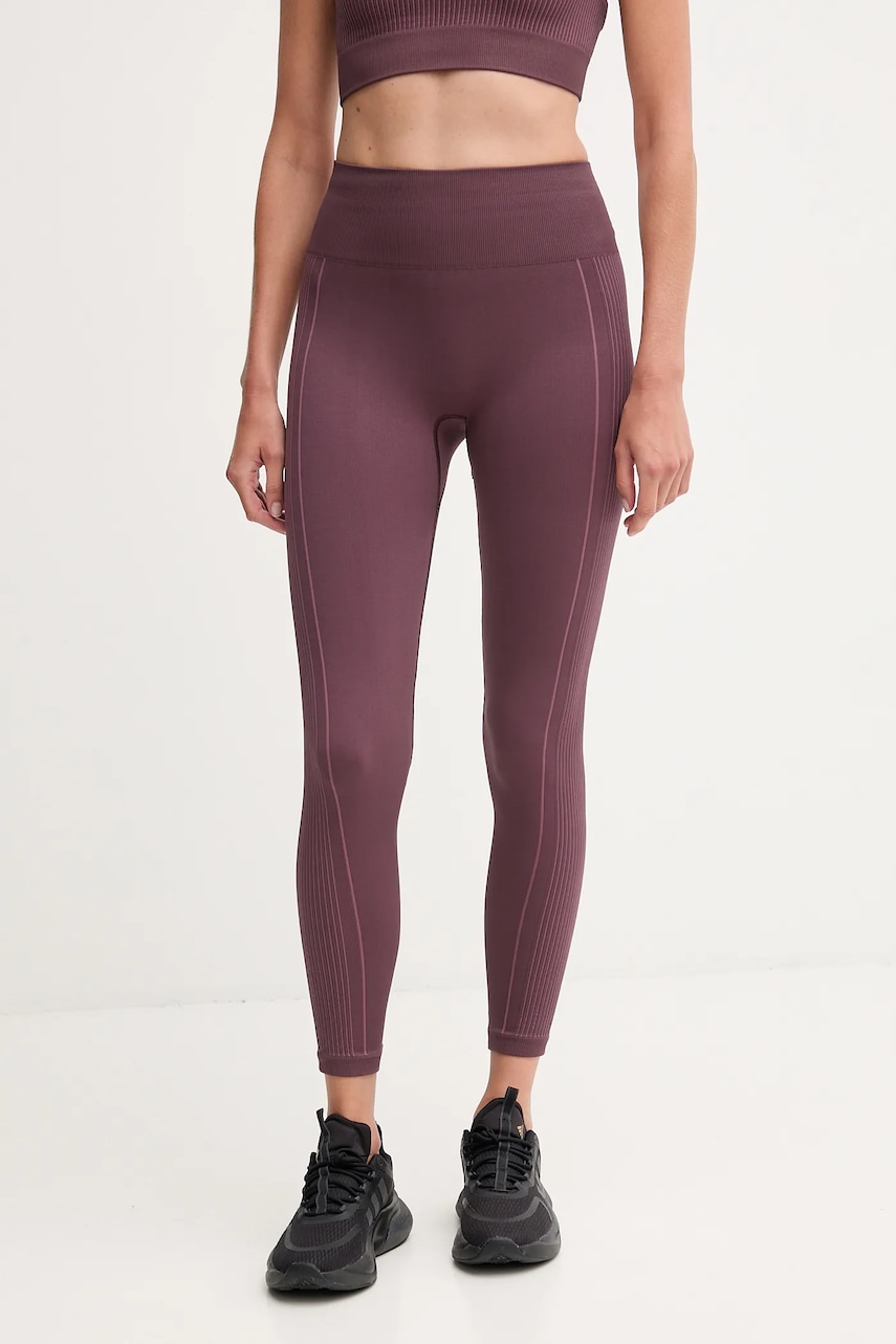 Hummel jambiere de yoga culoarea bordo, cu imprimeu, 230429