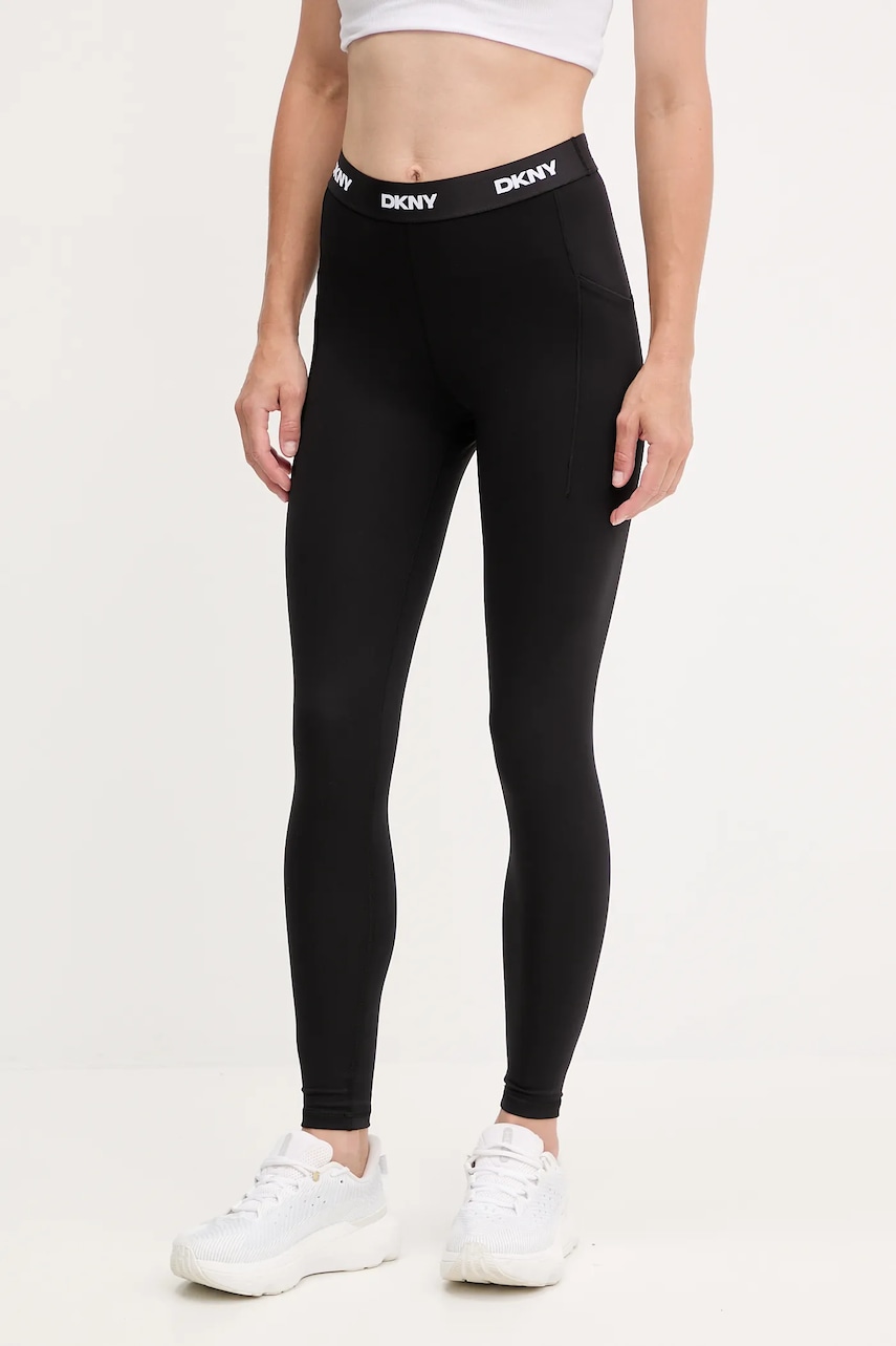 Dkny colanți culoarea negru, uni, DP5P3604