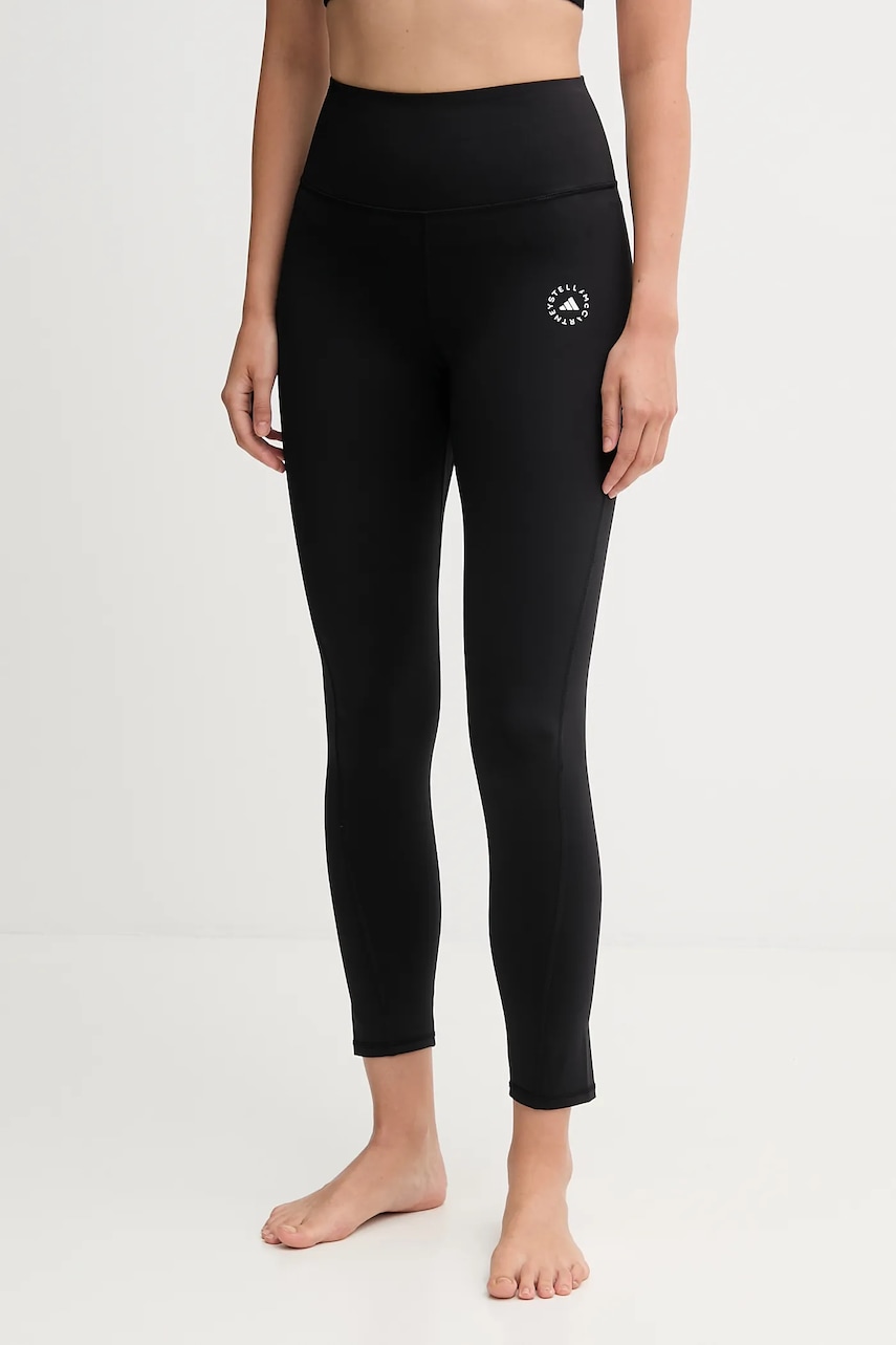 Levně Legíny na jógu adidas by Stella McCartney dámské, černá barva, JW2000