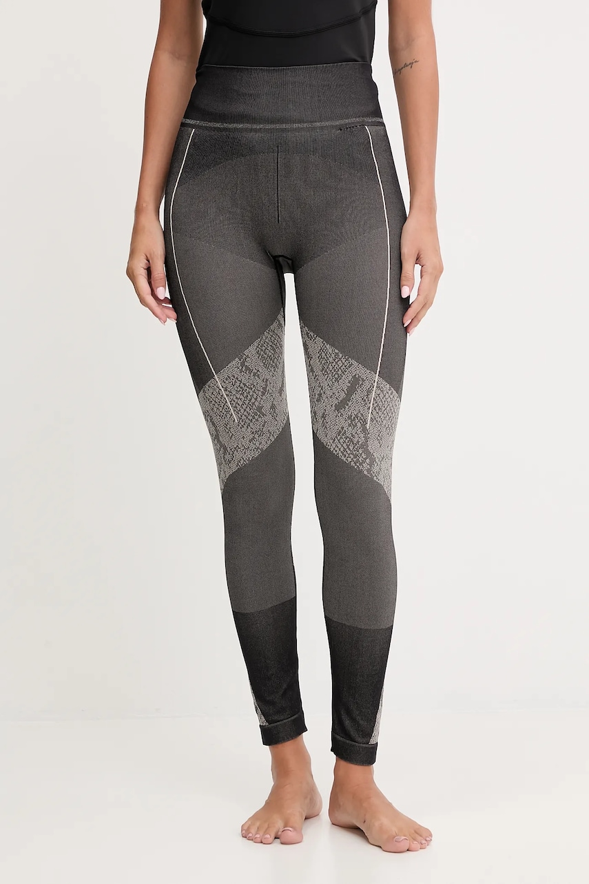 adidas by Stella McCartney jambiere de yoga culoarea negru, cu imprimeu, JW2002