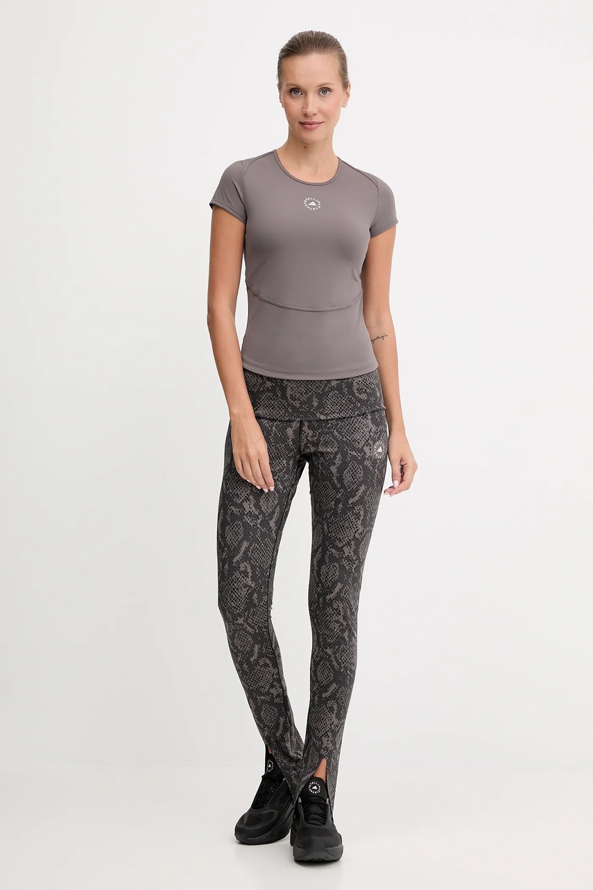 Тренировочные леггинсы adidas by Stella McCartney цвет серый узор JW4575