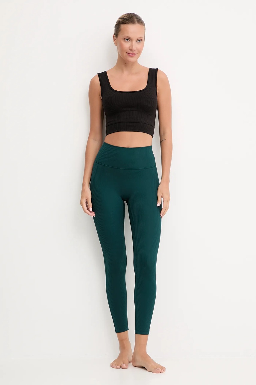 Леггинсы для йоги adidas Performance All me цвет зелёный однотонные JW7590