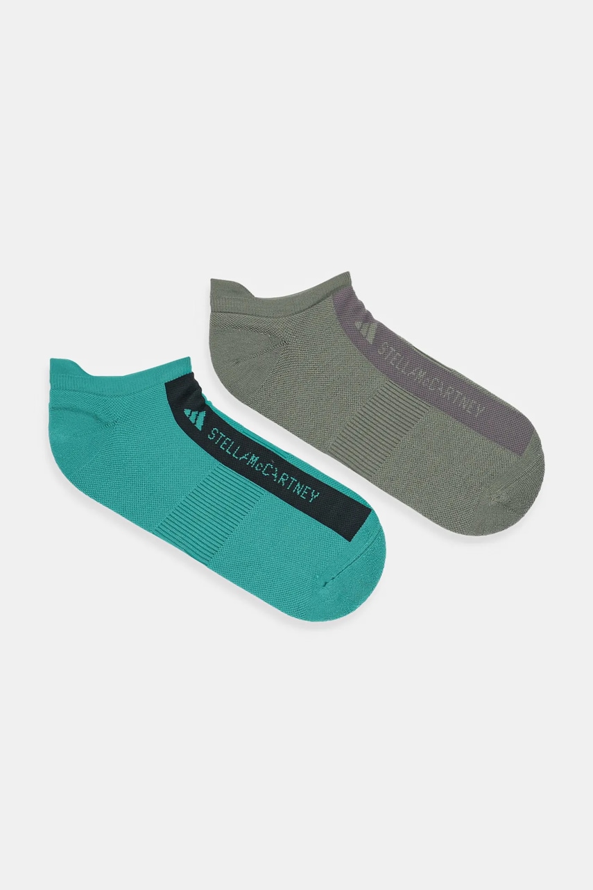 adidas by Stella McCartney șosete 2-pack culoarea verde, JY1727