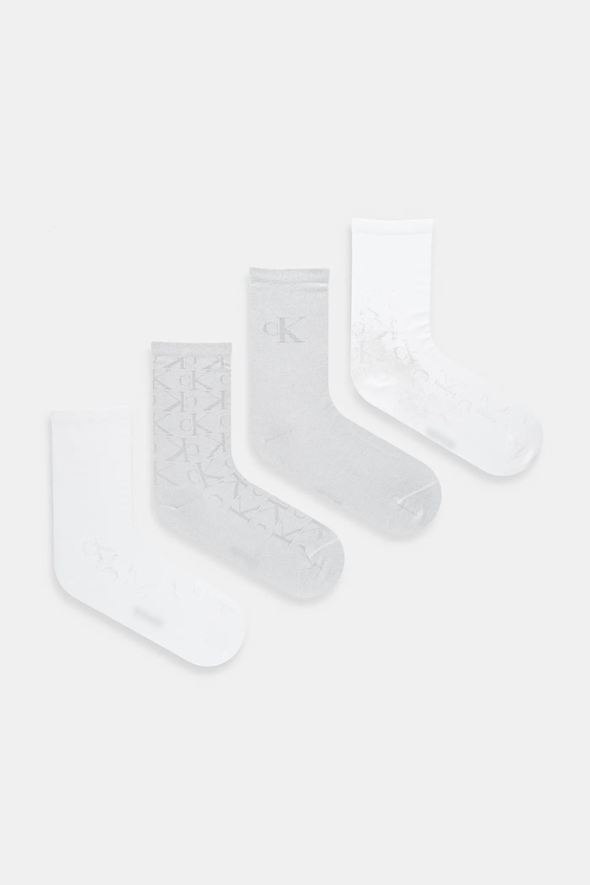 Levně Ponožky Calvin Klein Jeans 4-pack bílá barva, 701235366