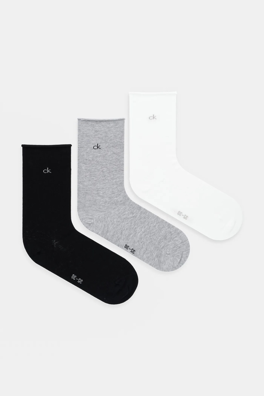 Levně Ponožky Calvin Klein 3-pack bílá barva, 701234368