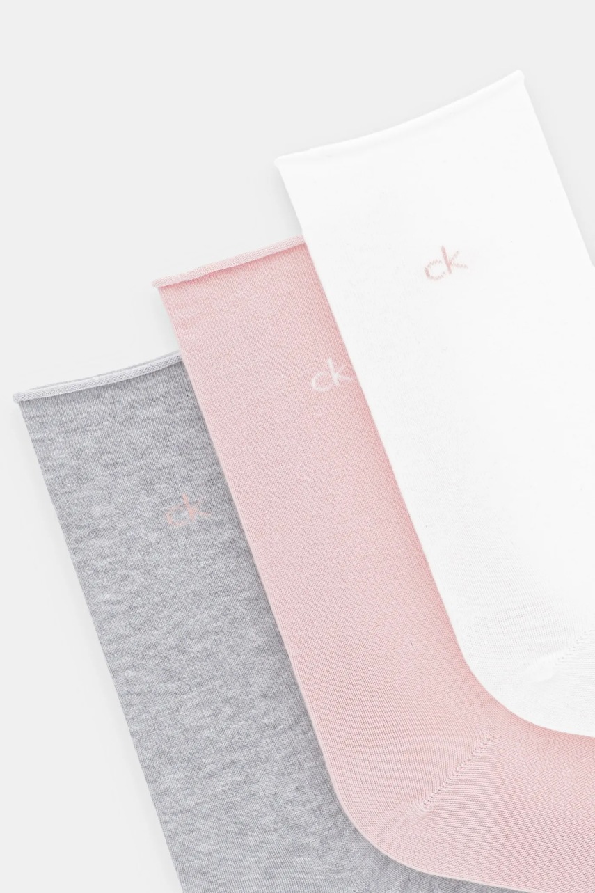 Носки Calvin Klein 3 шт цвет розовый 701234368