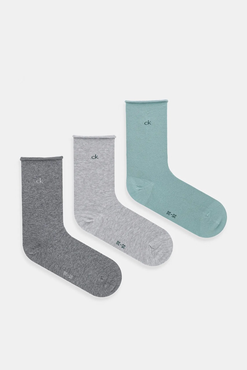 Levně Ponožky Calvin Klein 3-pack zelená barva, 701234368