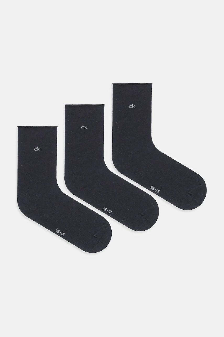 Levně Ponožky Calvin Klein 3-pack černá barva, 701234368