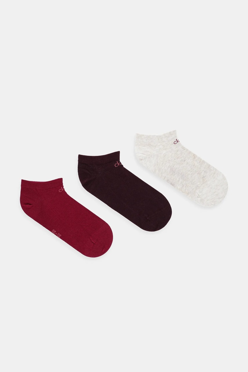 Levně Kotníkové ponožky Calvin Klein 3-pack béžová barva, 701234369