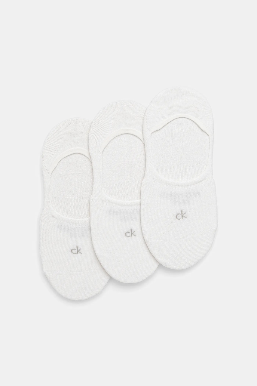 Levně Kotníkové ponožky Calvin Klein 3-pack bílá barva, 701234370