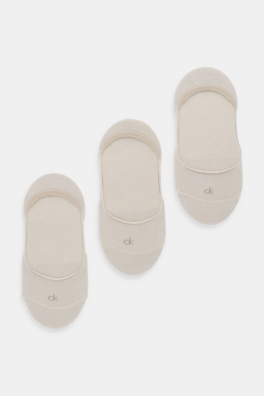 Levně Ponožky Calvin Klein 3-pack béžová barva, 701234371