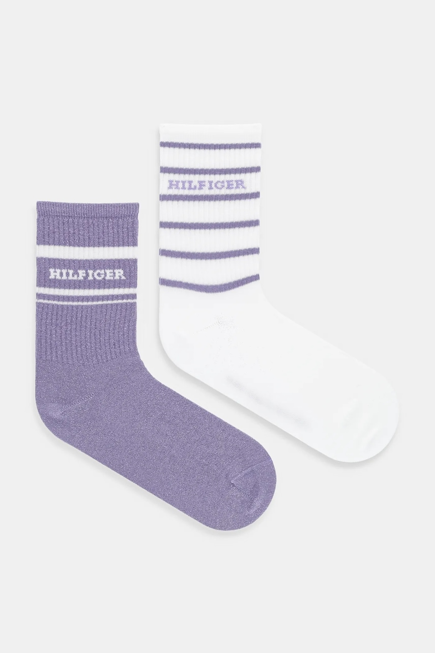 Levně Ponožky Tommy Hilfiger 2-pack fialová barva, 701236457