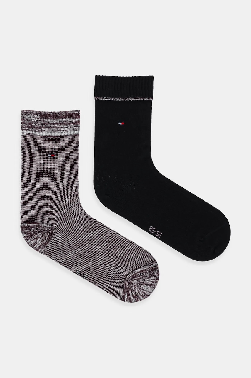 Levně Ponožky Tommy Hilfiger 2-pack vínová barva, 701236460