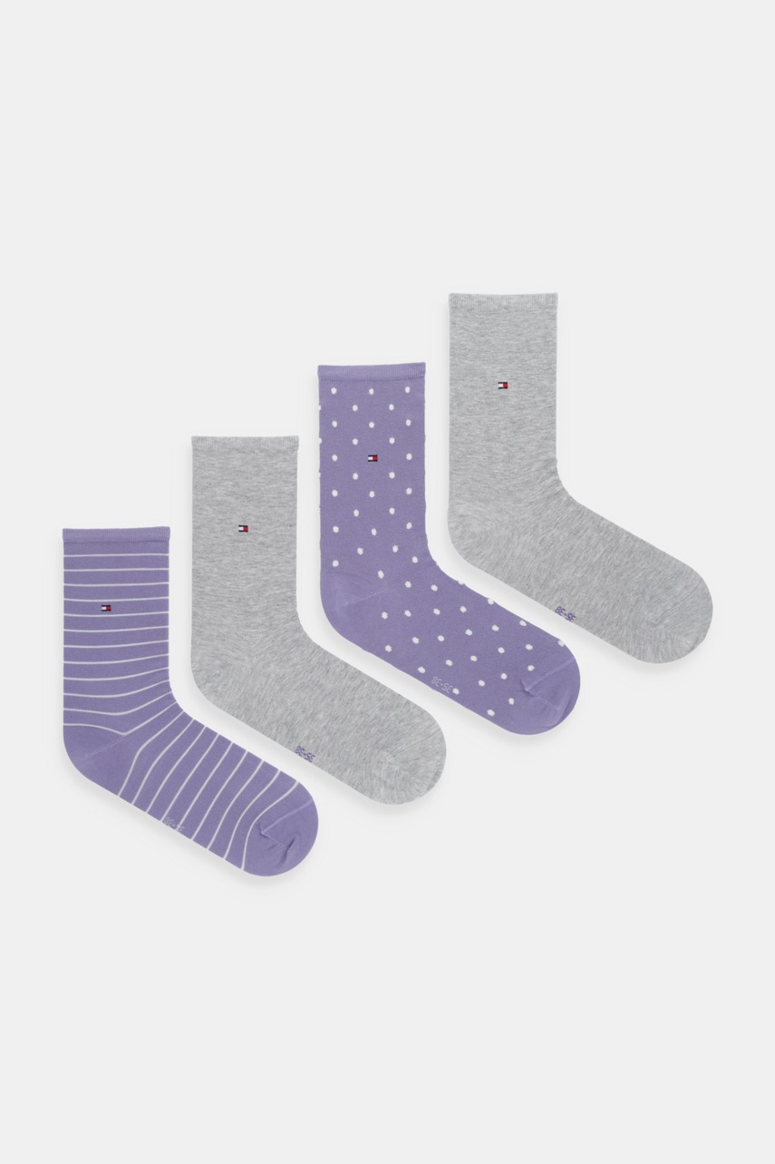Levně Ponožky Tommy Hilfiger 4-pack fialová barva, 701238220