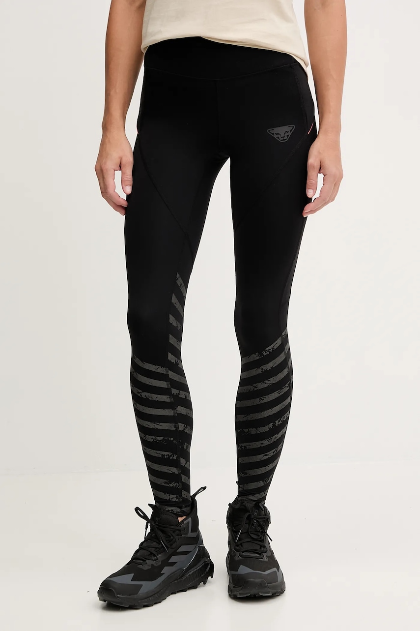 Dynafit leggins sport Trail Reflective culoarea negru, cu imprimeu, 08.0000071991