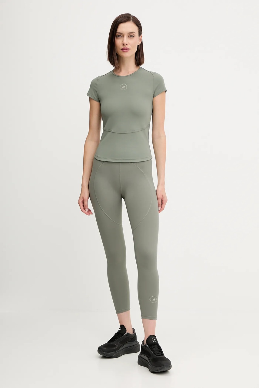 Тренировочные леггинсы adidas by Stella McCartney Tpr 7/8 цвет зелёный однотонные JW4555