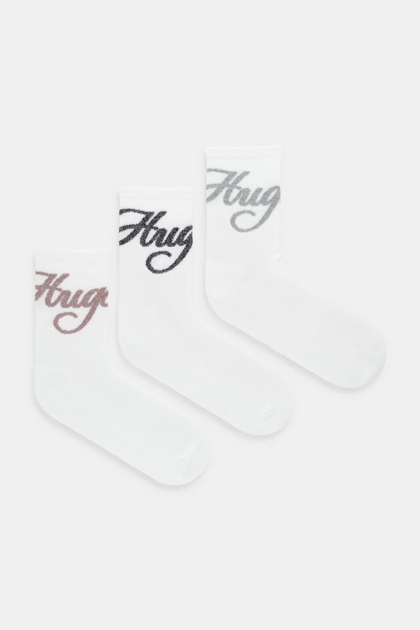 HUGO șosete 3-pack culoarea alb, 50546384
