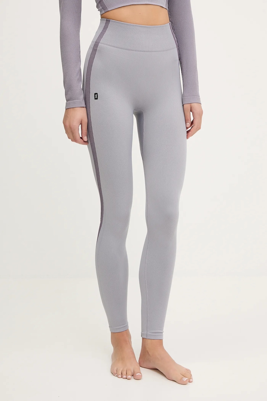 ON running jambiere de yoga Studio culoarea violet, cu imprimeu, 1WF10353857