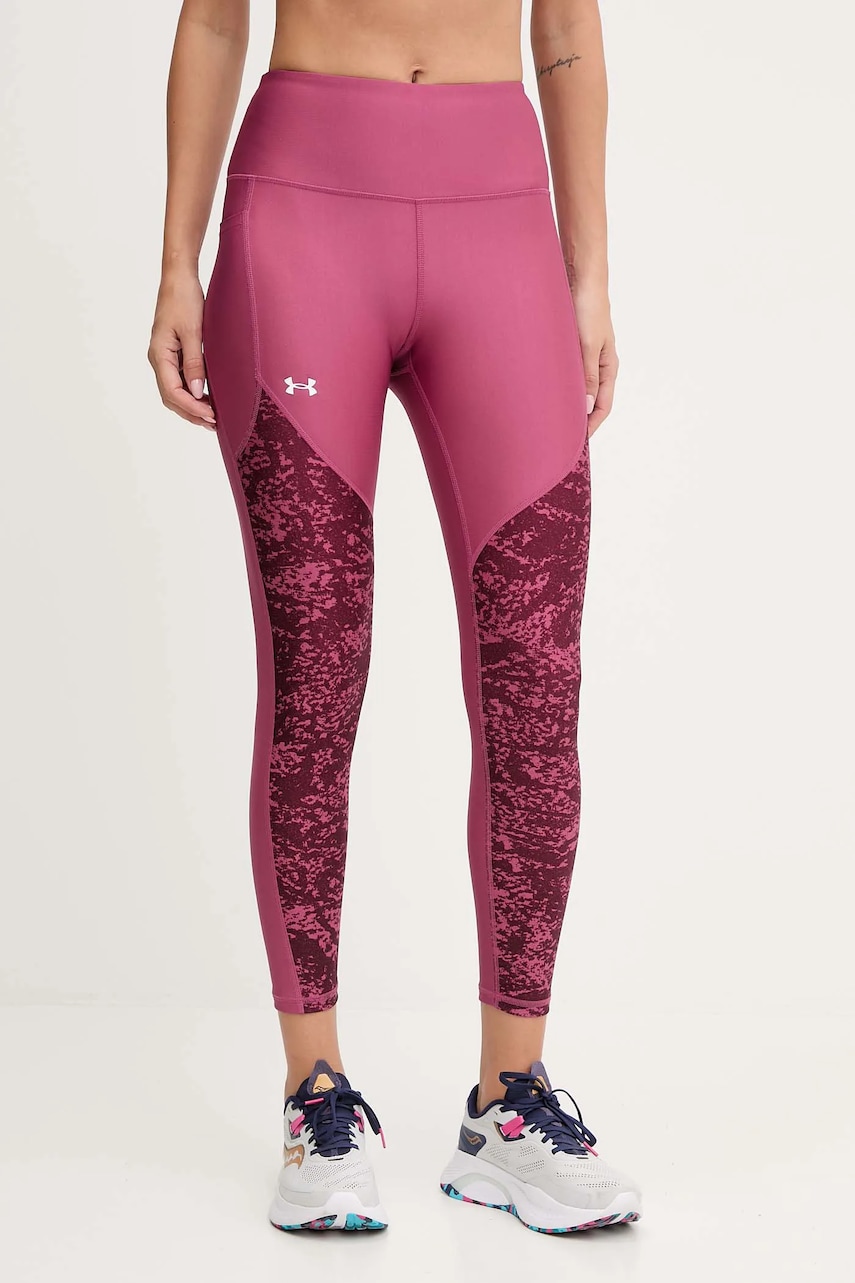Levně Tréninkové legíny Under Armour dámské, vínová barva, 1386407