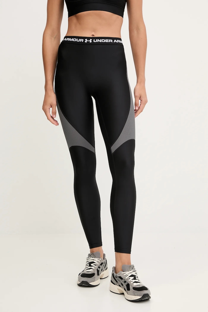 Under Armour leggins de antrenament culoarea negru, cu model, 6003983