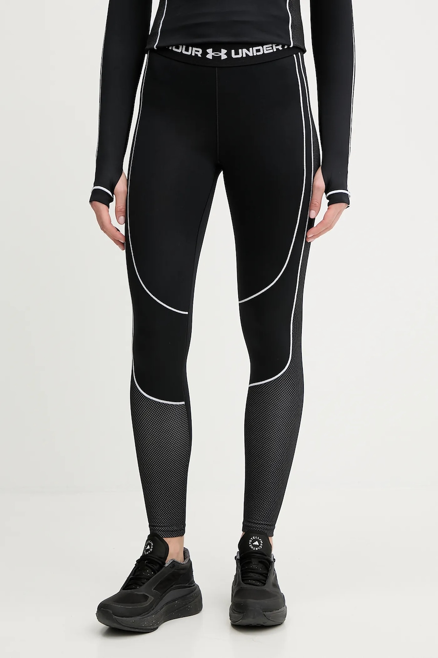 Under Armour leggins de antrenament ColdGear culoarea negru, cu imprimeu, 6003997