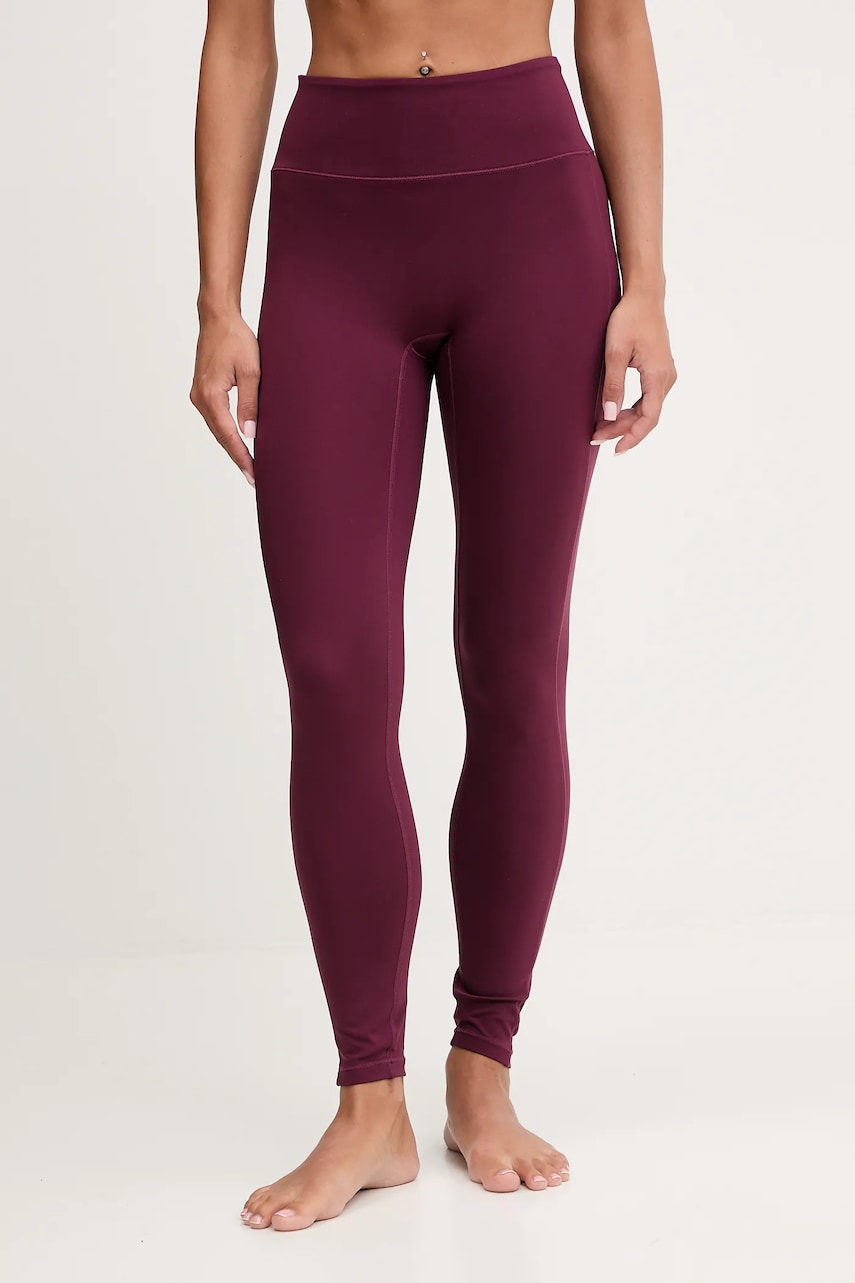 Casall leggins de antrenament Soft Touch culoarea bordo, uni, 25041