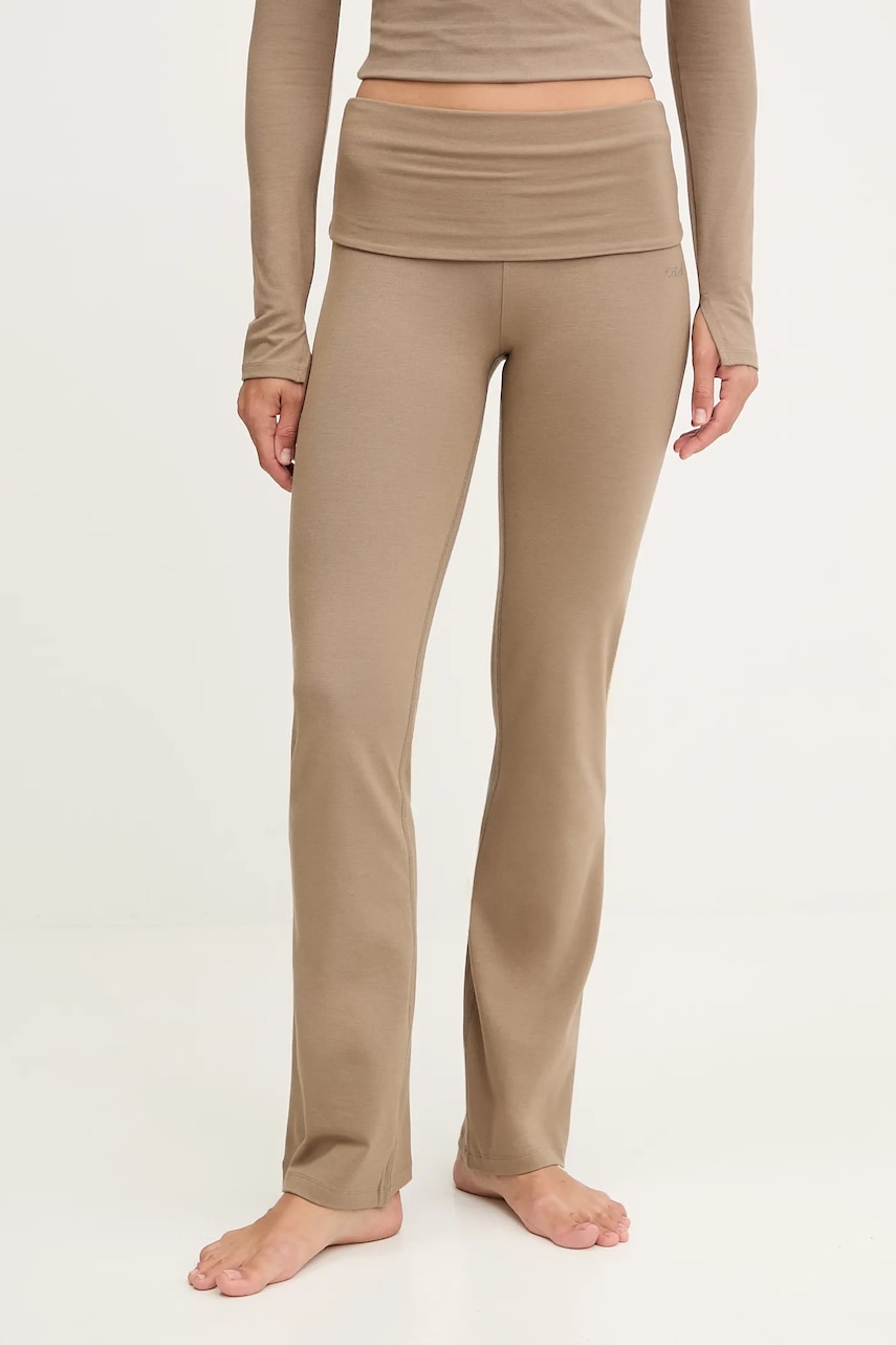 Casall pantaloni de yoga Sublime culoarea verde, melanj, 25245