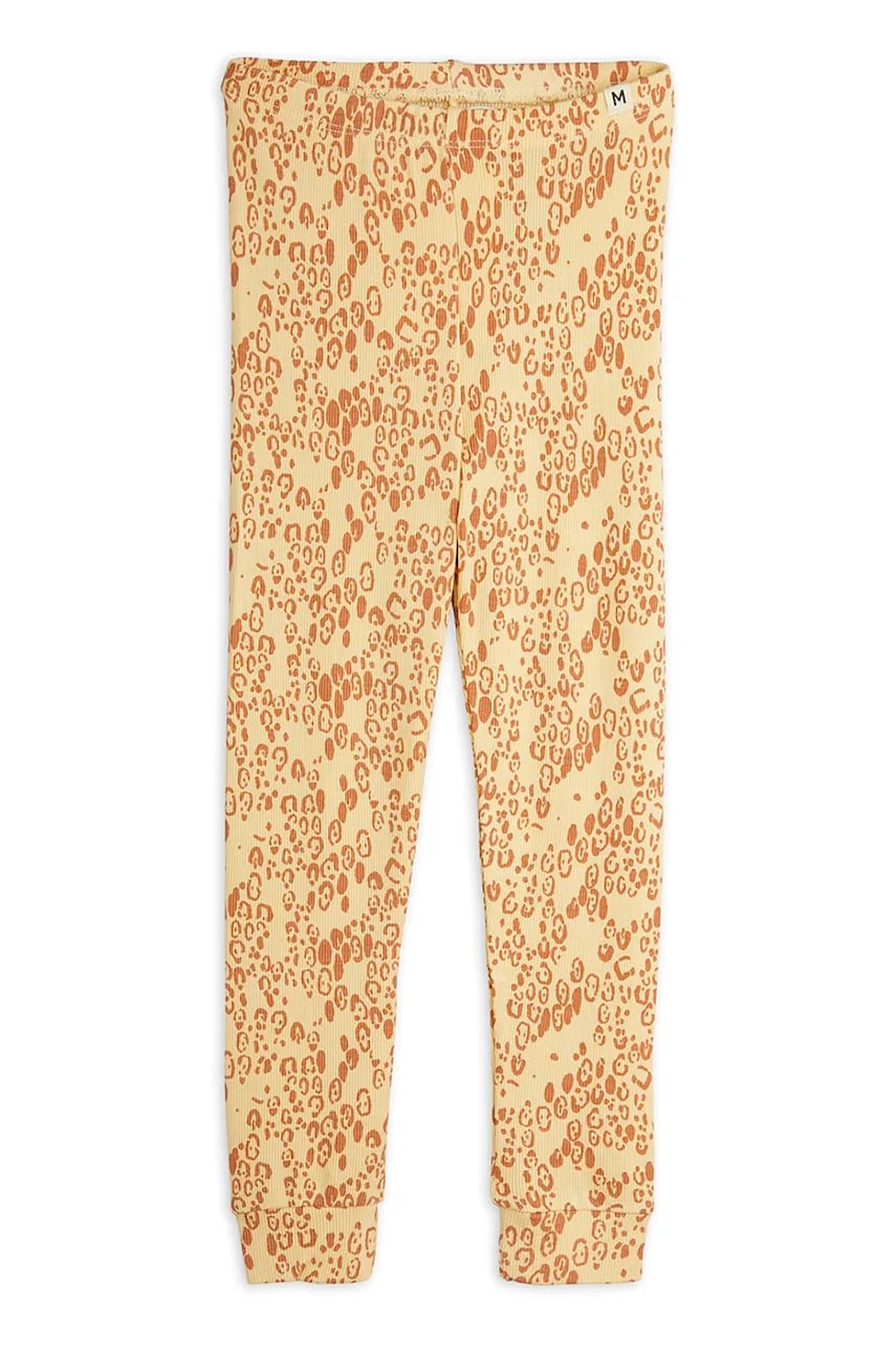 Mini Rodini leggins copii Mini leopard culoarea galben, cu imprimeu, 1100029513