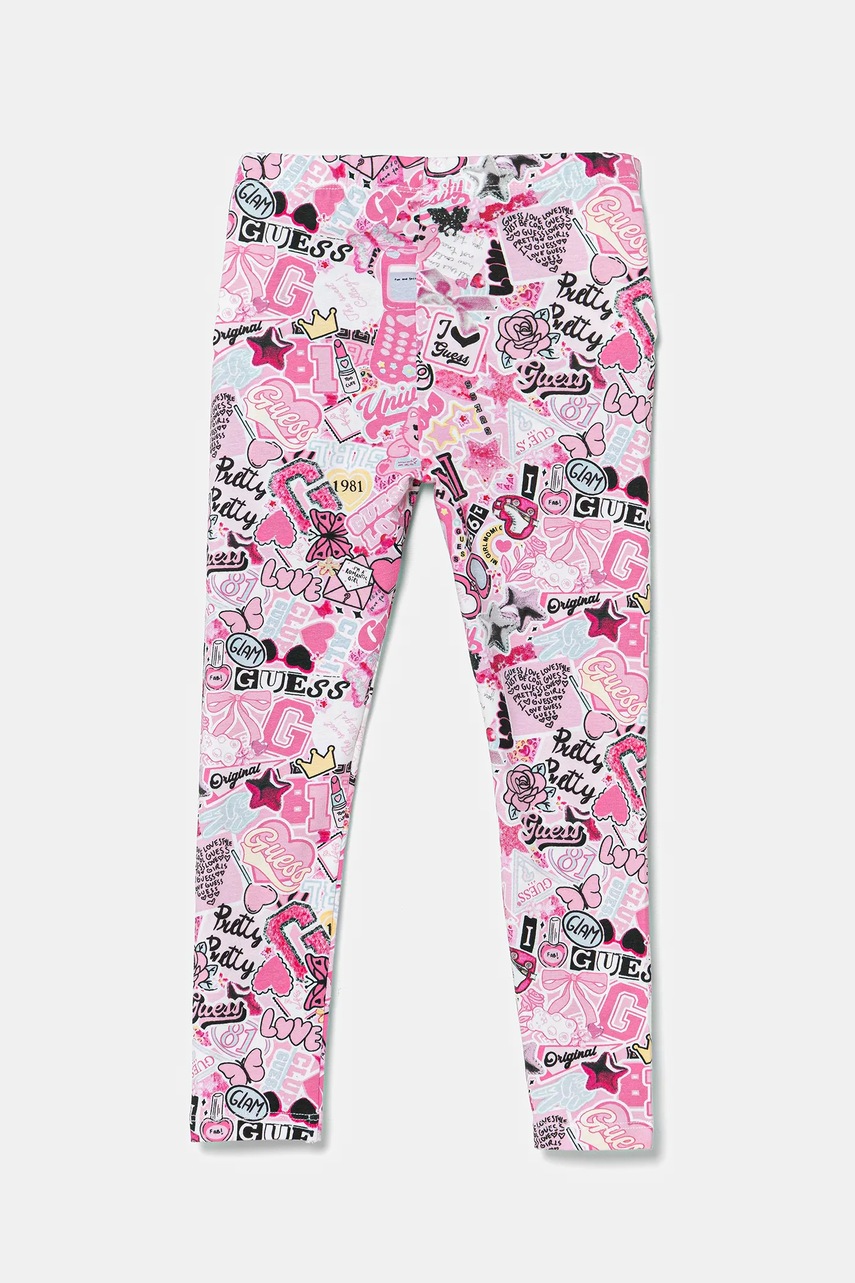 Детские леггинсы Guess цвет розовый узор K5YB00 K6YW4