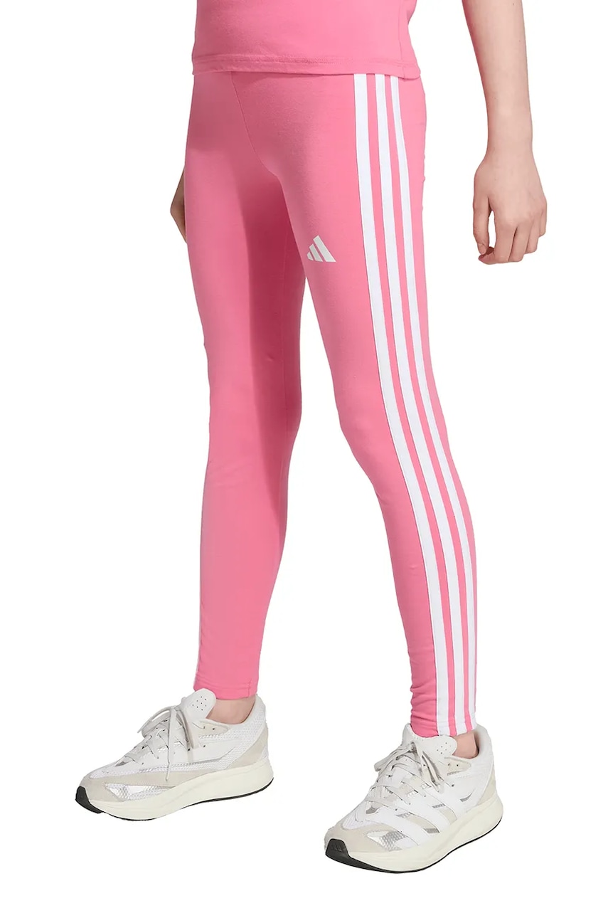 Levně Dětské legíny adidas růžová barva, s aplikací, JV7319