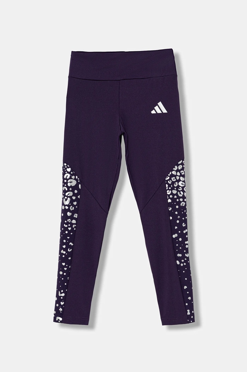 Детские леггинсы adidas цвет фиолетовый узор JM3844 Детские леггинсы adidas цвет фиолетовый узор JM3844