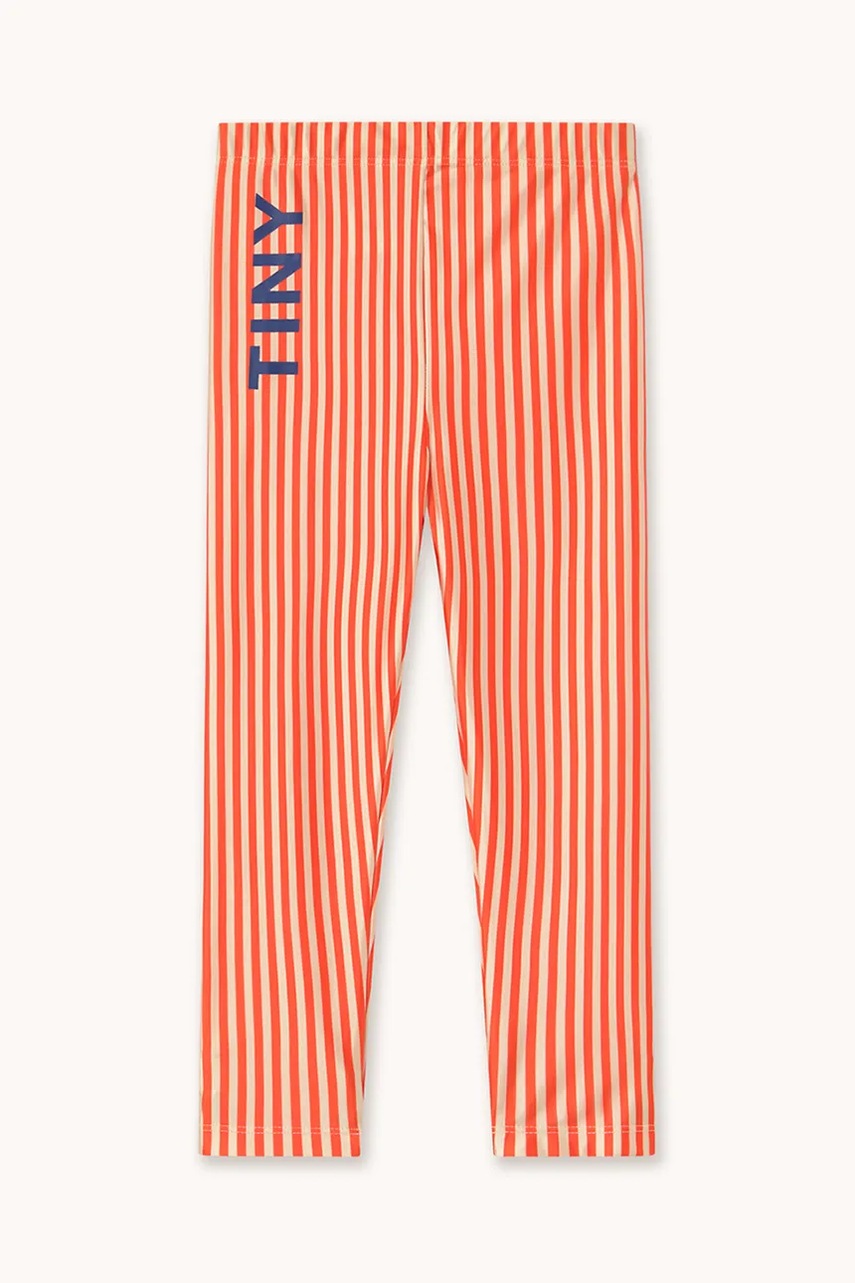 Дитячі легінси Tinycottons STRIPES SHINY LEGGINGS колір помаранчевий візерунок AW25-331
