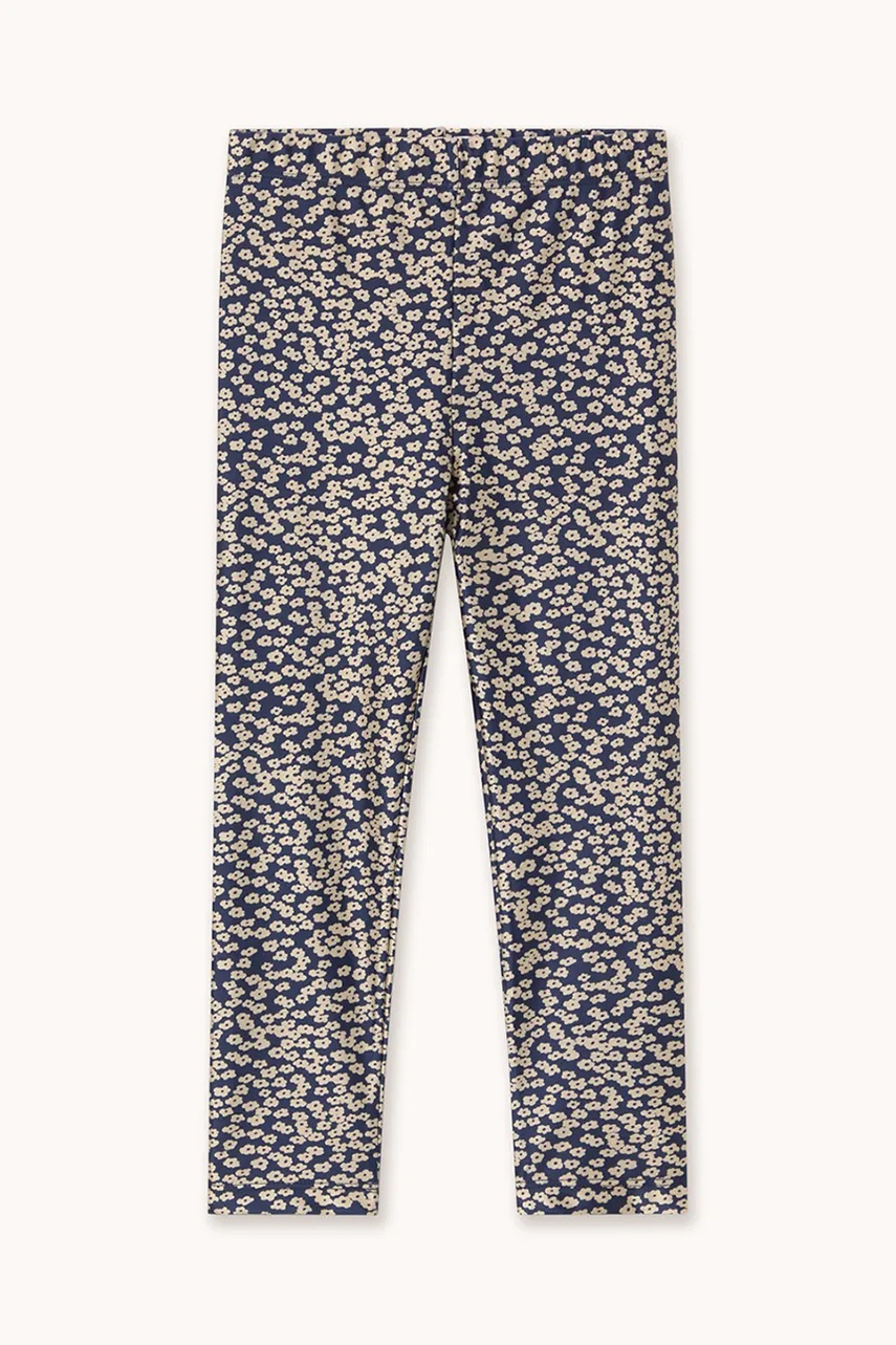 Дитячі легінси Tinycottons SMALL FLOWERS SHINY PANT колір синій візерунок AW25-357