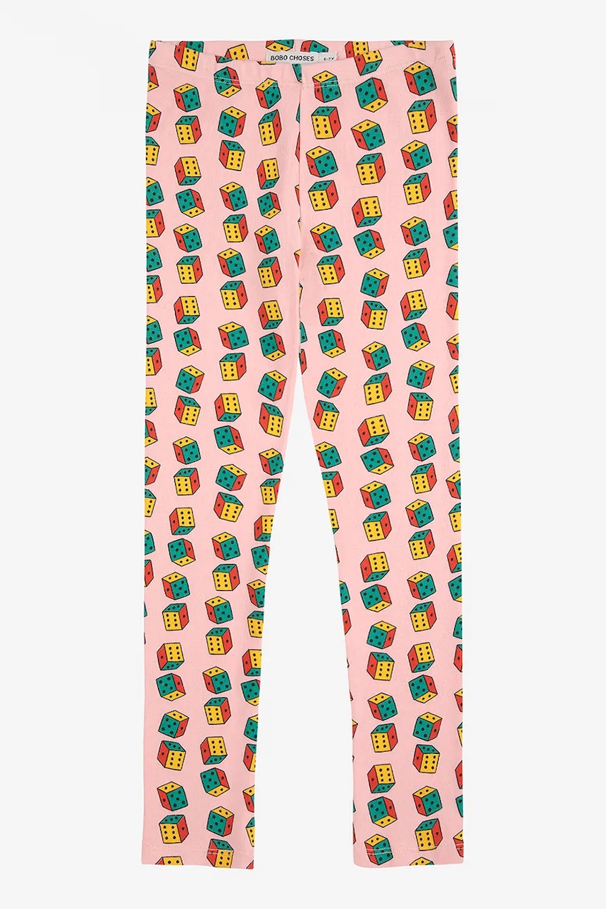 Bobo Choses leggins copii Dices culoarea roz, cu imprimeu, 225AC060 Bobo Choses leggins copii Dices culoarea roz, cu imprimeu, 225AC060