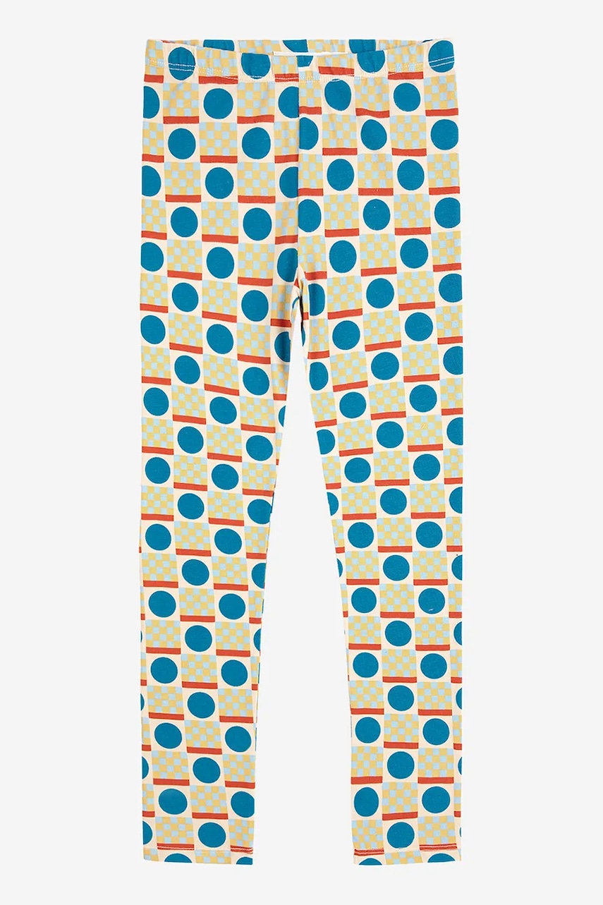 Bobo Choses leggins copii Geometric Scacs culoarea verde, cu imprimeu, 225AC061 Bobo Choses leggins copii Geometric Scacs culoarea verde, cu imprimeu, 225AC061