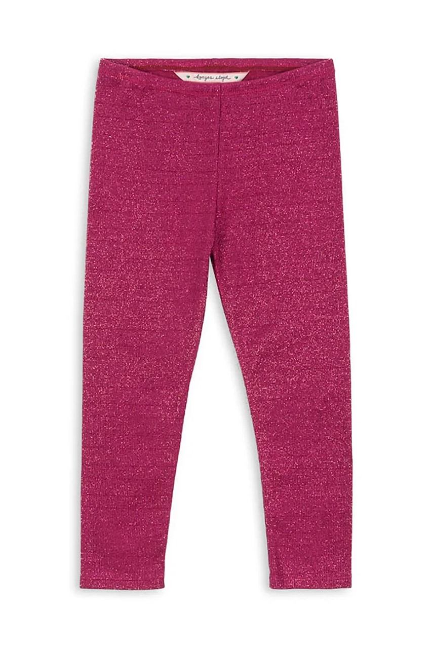 Konges Sløjd leggins copii ROLI PANTS culoarea bordo, uni, KS103969
