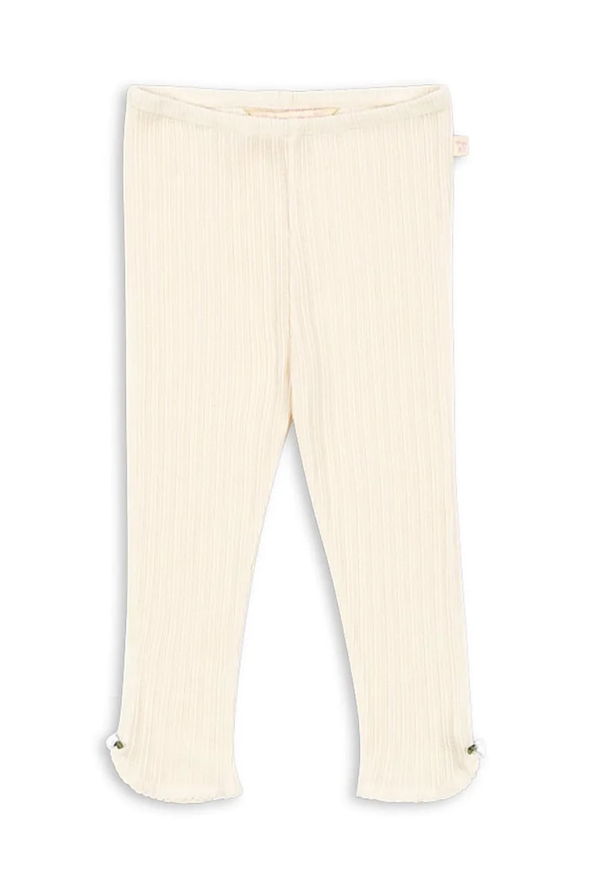 Konges Sløjd leggins din bumbac pentru copii PAPIN PANTS GOTS culoarea bej, uni, KS103958