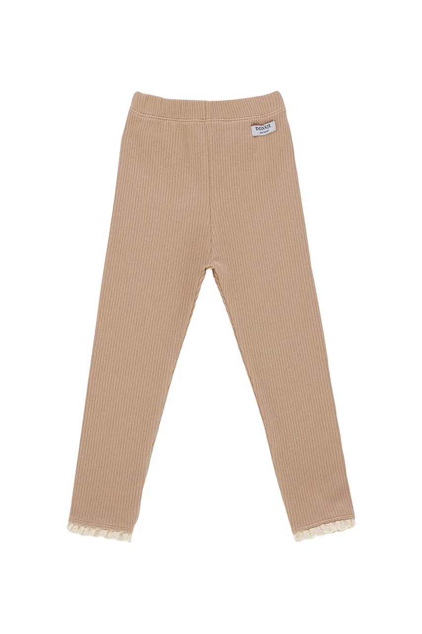 Детские леггинсы с хлопком Donsje Affy Leggings цвет коричневый однотонные 4079300