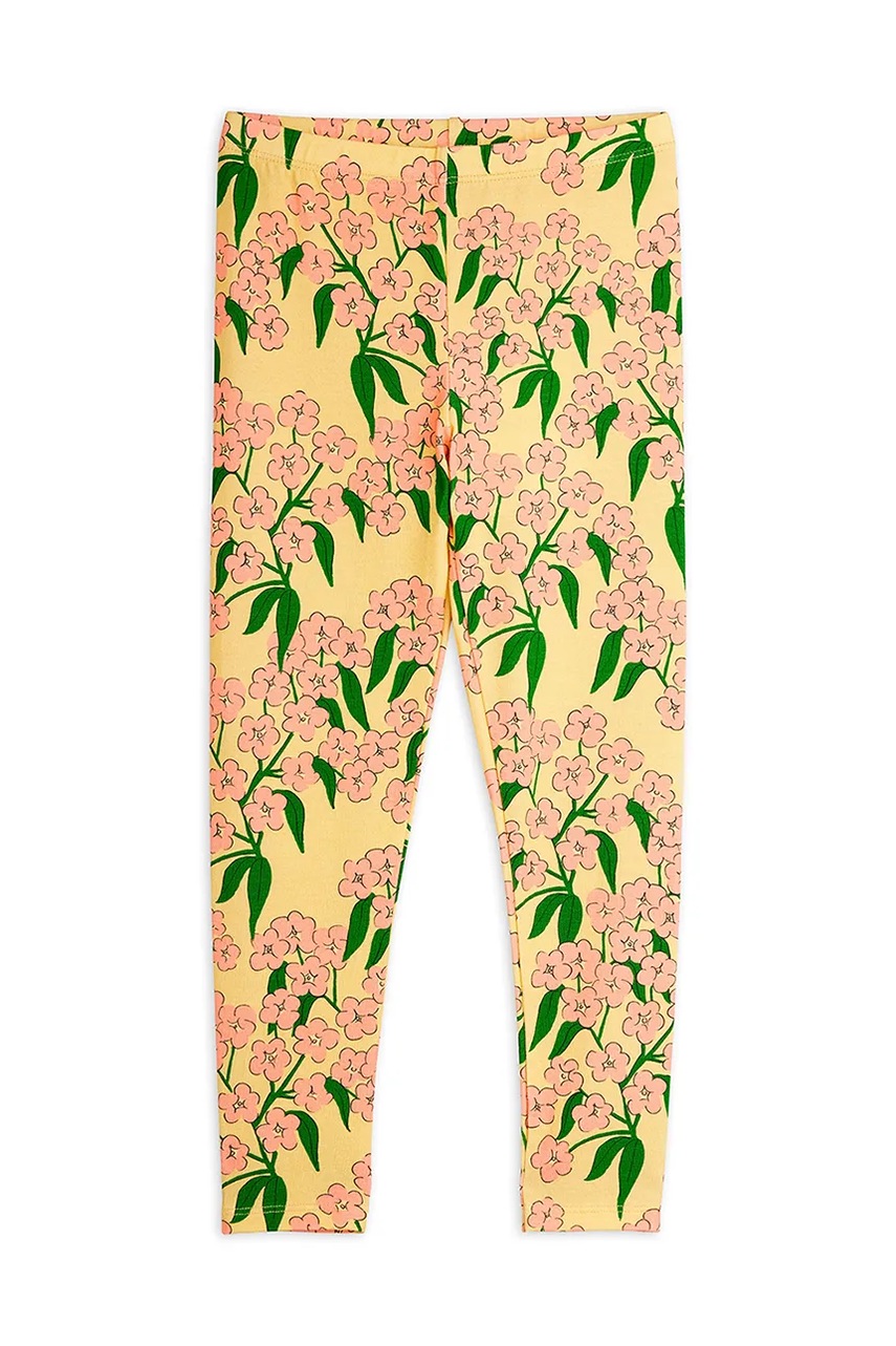 Детские леггинсы Mini Rodini Alpine flowers цвет жёлтый узор 25730121