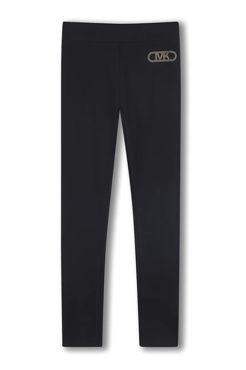 Michael Kors rochie de bumbac pentru copii negru cu aplicație R30448