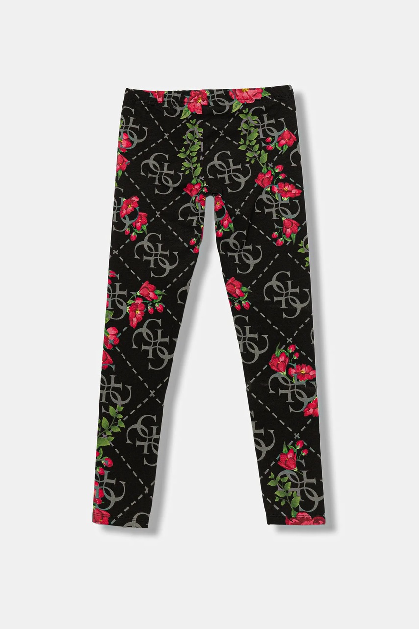 Детские леггинсы Guess цвет чёрный узор J5BB05 J1314