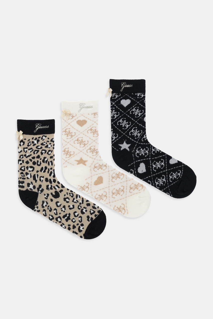 Levně Dětské ponožky Guess 3-pack černá barva, J5BZ06 Z1100
