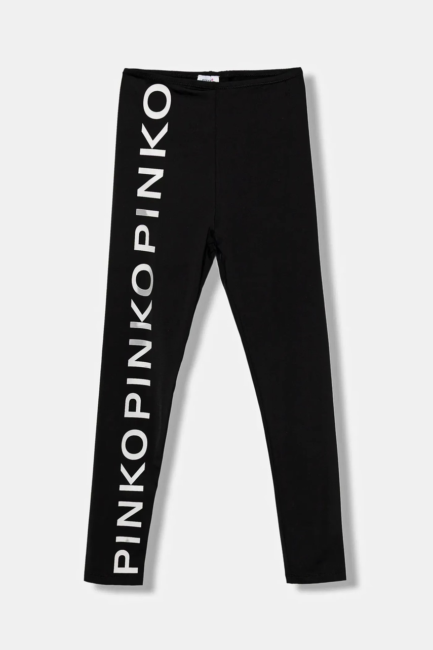 Levně Dětské kalhoty Pinko černá barva, s potiskem, KFPA019.C.LY002