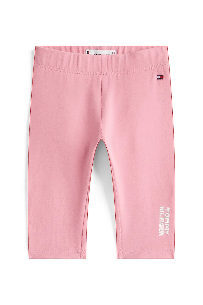 Levně Kojenecké legíny Tommy Hilfiger růžová barva, KN0KN02074