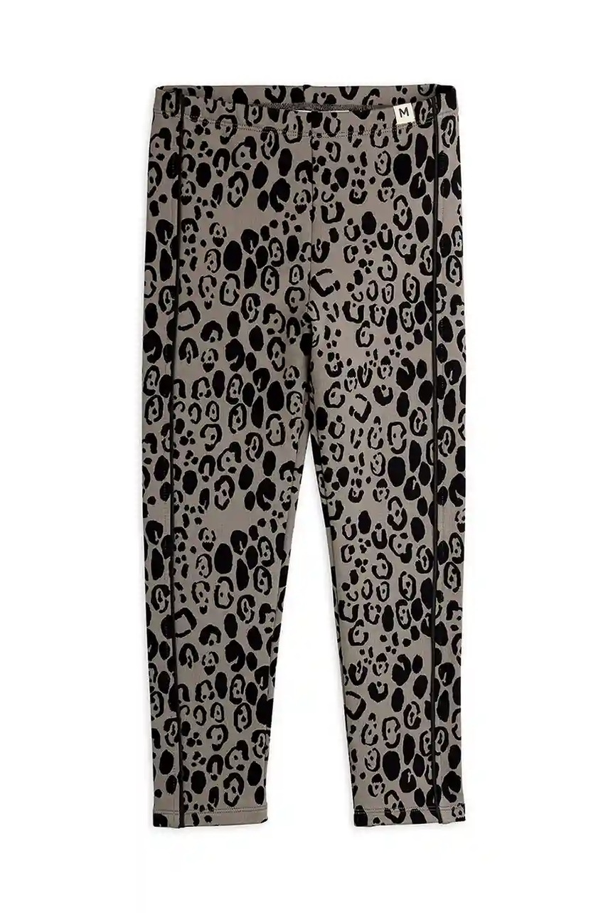 Levně Košile s příměsí vlny Mini Rodini Leopard šedá barva, 25730127